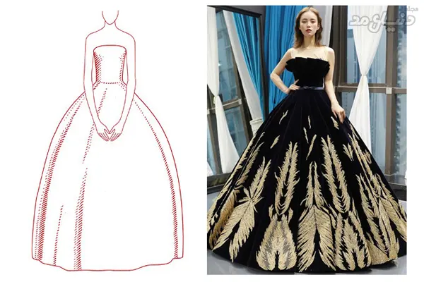 سیلوئت لباس عروس یا دامن پفی / Silhouette Ball Gown